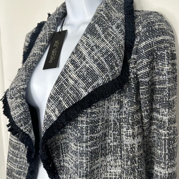 NWT Rachel Zoe Navy Tweed Fringe Jacket Size XS - Picture 7 of 8